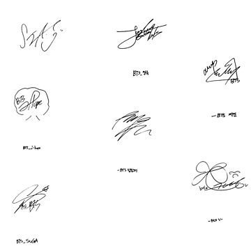 BTS Signatures Sticker Sheet Sticker For Sale By Prettyrad Redbubble