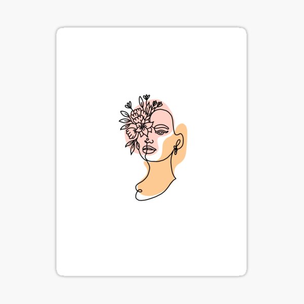 Minimalistic Woman Drawing Sticker For Sale By Alena N Redbubble