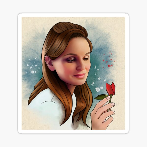 Sara Tancredi With Origami Rose Sticker For Sale By Kelseyb32 Redbubble