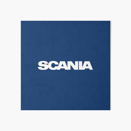 Simple White Scania Text Logo Art Board Print For Sale By