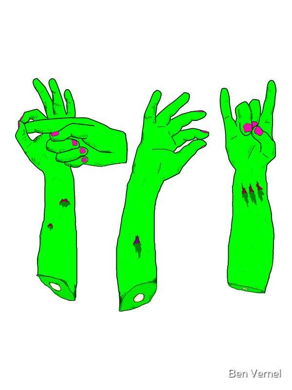 "Zombie Sign Language" Stickers by benj Redbubble