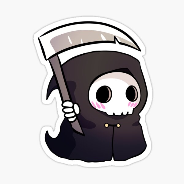 Cute Grim Reaper Illustration Sticker For Sale By Yarafantasyart