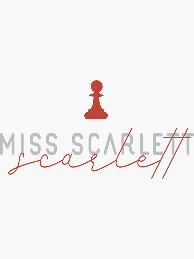 Clue Miss Scarlett Sticker For Sale By Nakeykay Redbubble