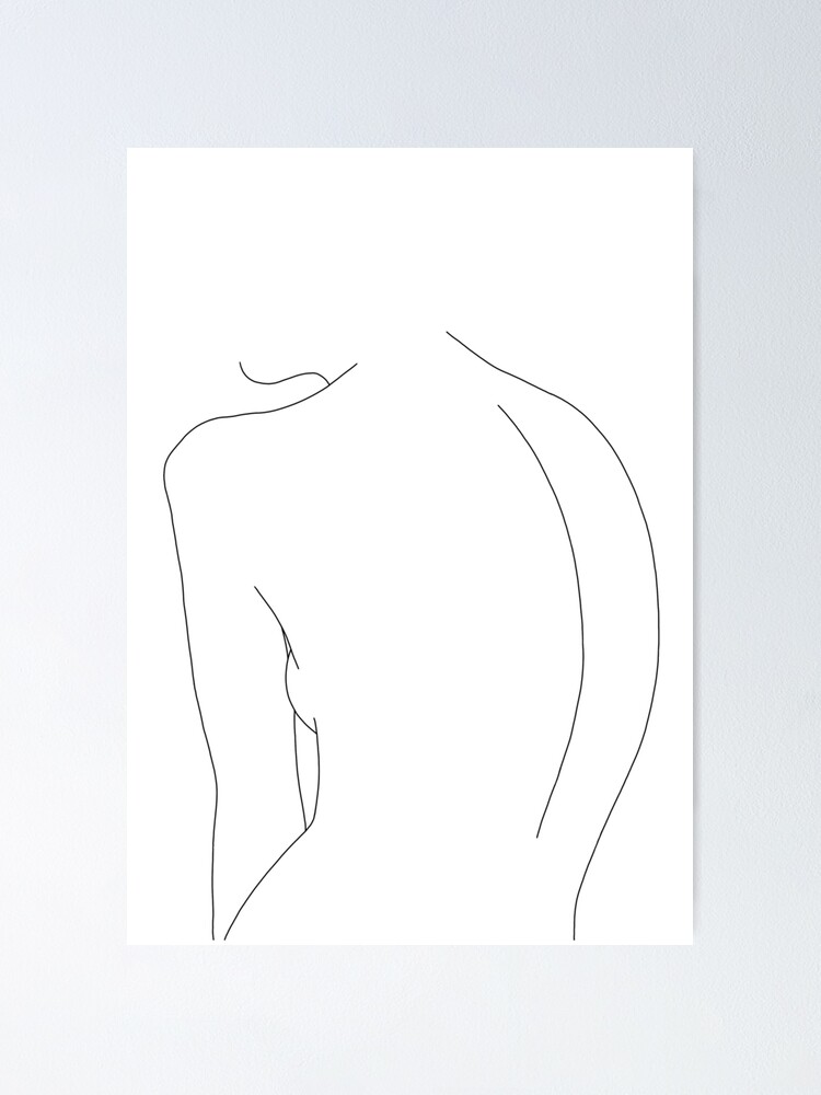 Nude Back Line Drawing Illustration Alex Poster By Thecolourstudy