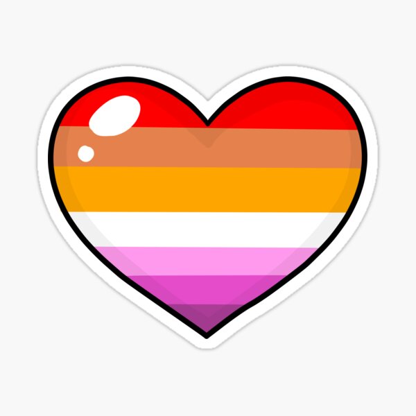 Lesbian Pride Flag Heart Sticker For Sale By Emberberryart Redbubble