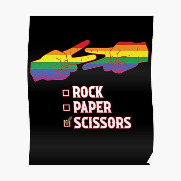 Rock Paper Scissors Lesbian Pride Rainbow Lgbt Poster For Sale By