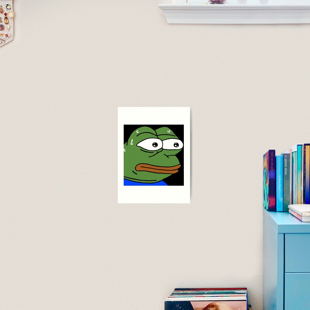 Nervous Poggers Emote Peepo Pepega Twitch Discord Frog Art Print For Sale By Rmpk Redbubble