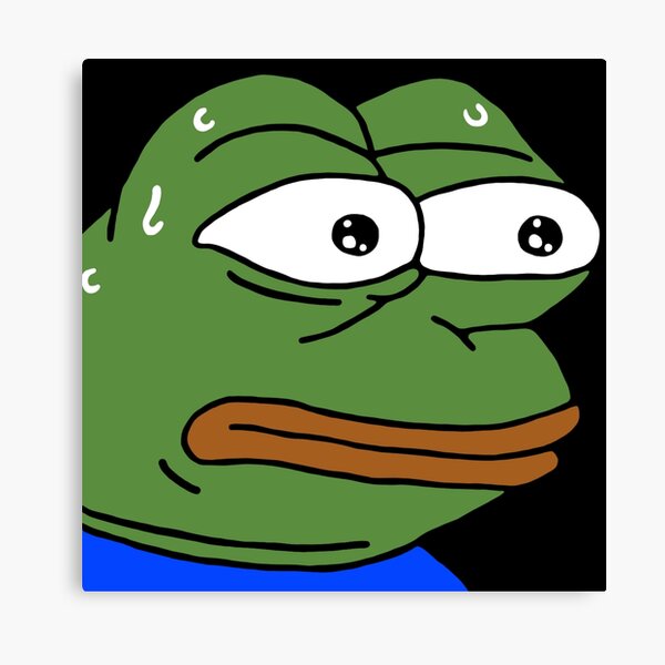 Nervous Poggers Emote Peepo Pepega Twitch Discord Frog Canvas Print For Sale By Rmpk