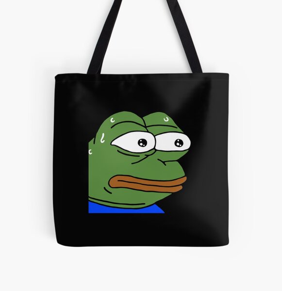 Nervous Poggers Emote Peepo Pepega Twitch Discord Frog Tote Bag For Sale By Rmpk Redbubble