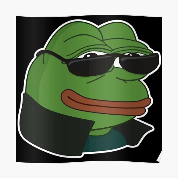 Dark Poggers Emote Peepo Pepega Twitch Discord Frog Poster For Sale By Rmpk Redbubble