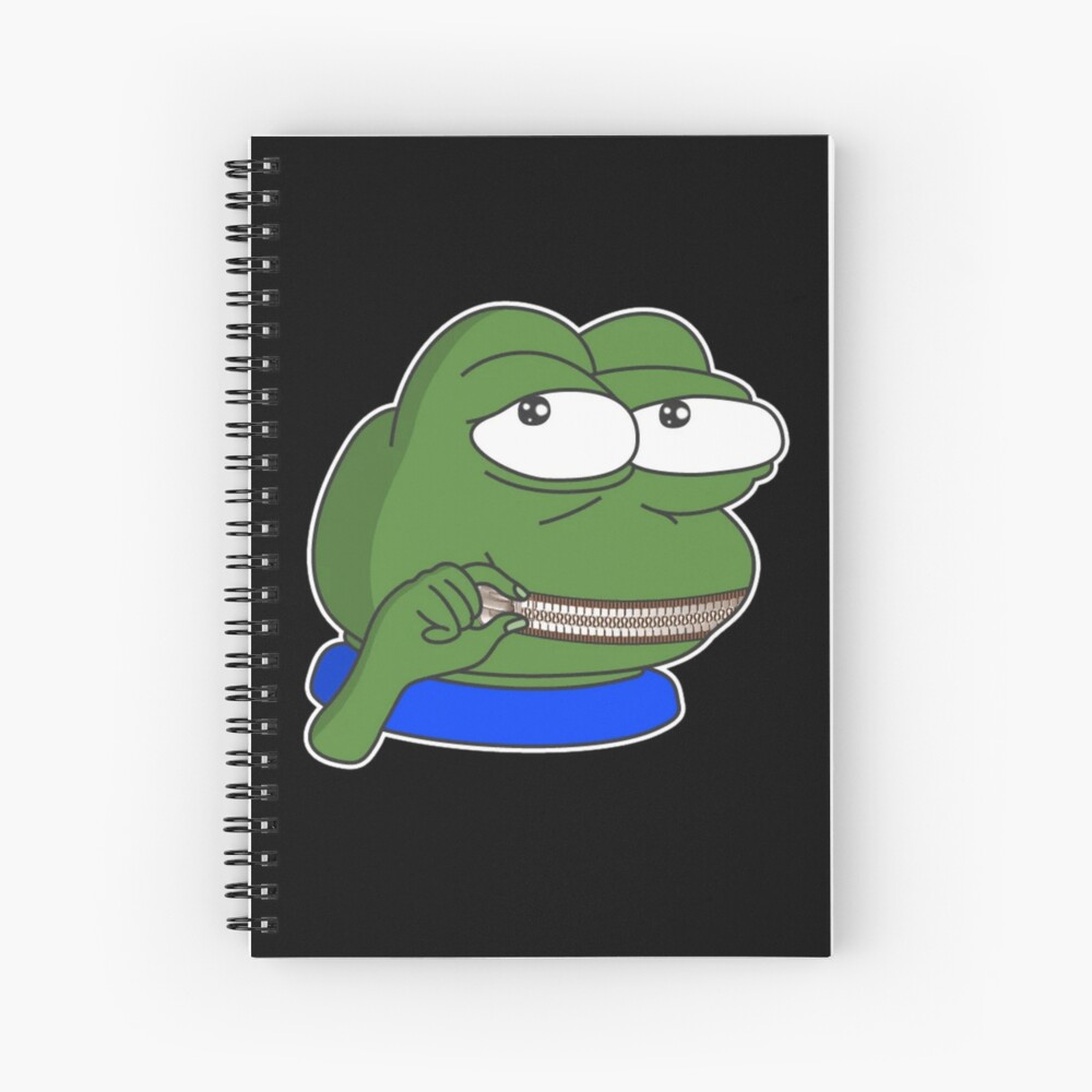 Hush Poggers Emote Peepo Pepega Twitch Discord Frog Spiral Notebook For Sale By Rmpk