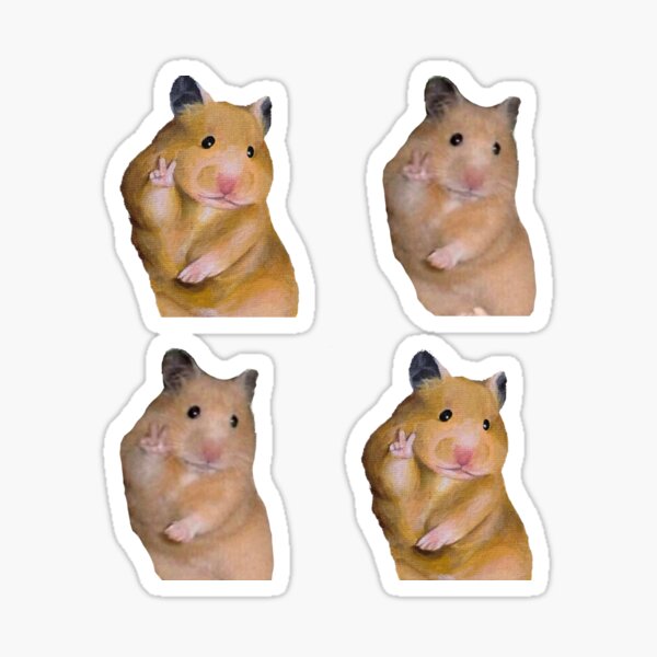 Peace Sign Hamster Meme Set Sticker For Sale By Redakhatib Redbubble
