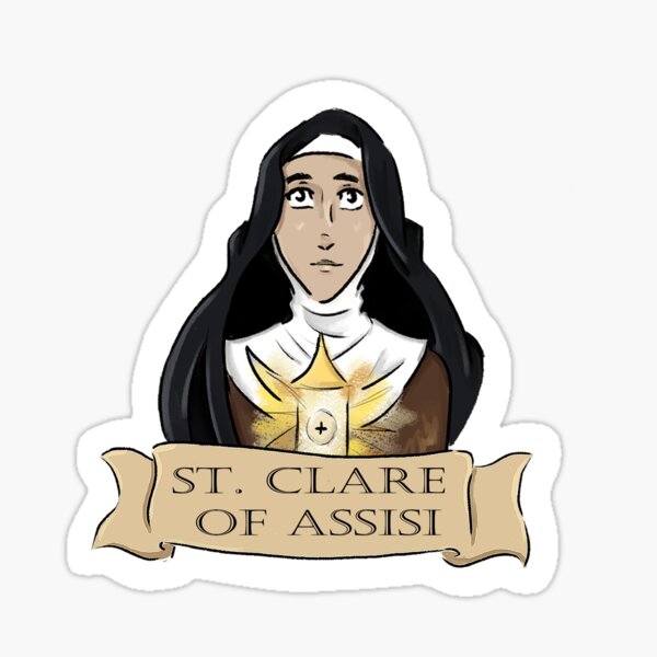 St Clare Of Assisi Sticker For Sale By Therizino Arts Redbubble