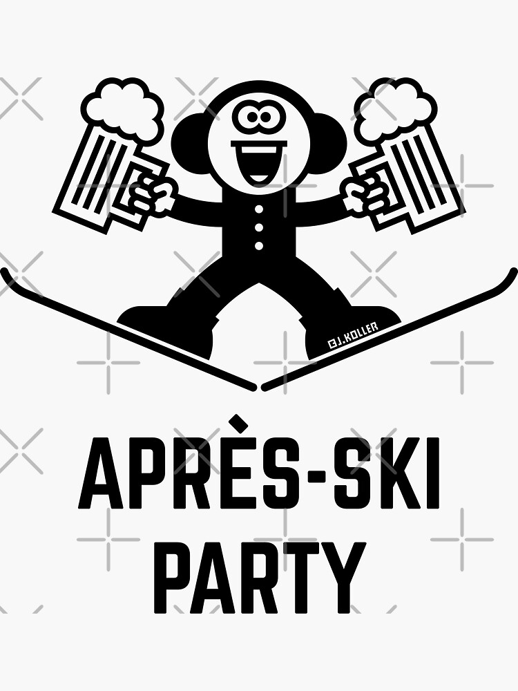 Après Ski Party Beer Caricature 1C Sticker for Sale by Roderix