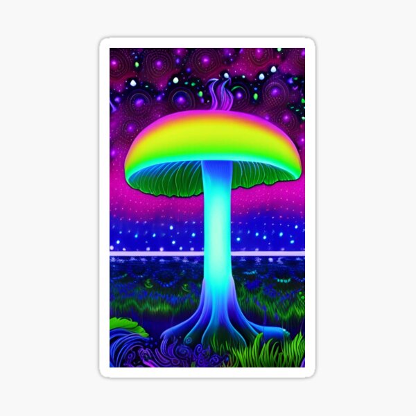 Bioluminescence Mushroom Aesthetic A I Art Sticker For Sale By Ai Ink