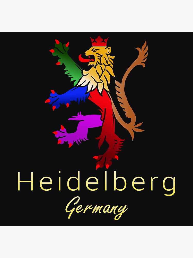 Heidelberg Lion Germany Colorful Coat Of Arms Poster For Sale By