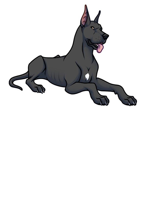 “Great Dane - Black - Cropped Ears " Stickers by PaperMoonPups | Redbubble
