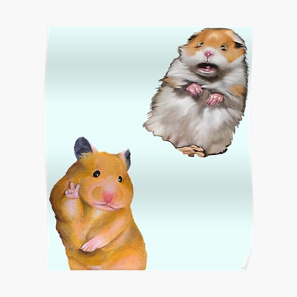 Peace Sign And Screaming Hamster Poster For Sale By Redakhatib