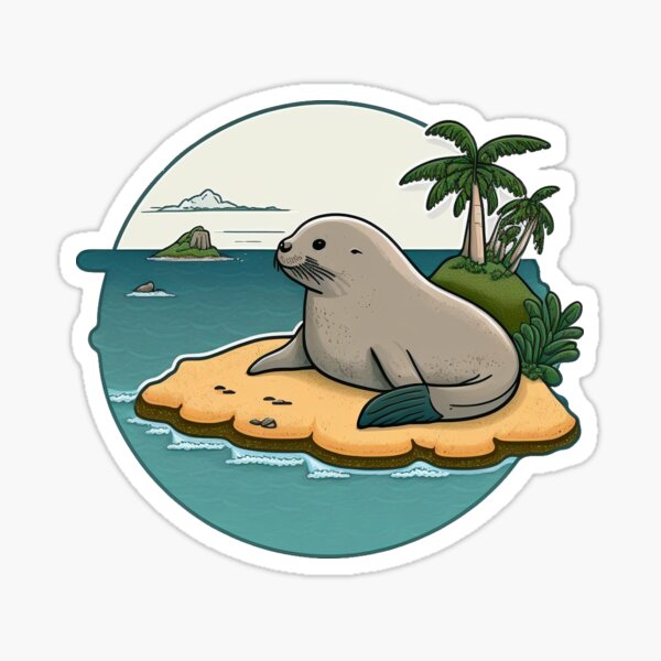 Hawaiian Monk Seal Sticker For Sale By Peachycrossing Redbubble