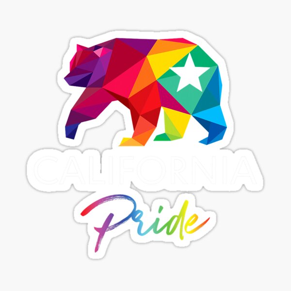 California Gay Pride Bear Rainbow Flag LGBT Sticker For Sale By