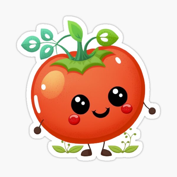 Cute Tomato Clipart Sticker For Sale By Egoism Redbubble