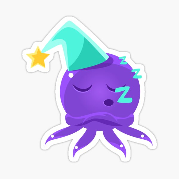 Funny Octopus Sleeping Emoji Sticker For Sale By Topvectors Redbubble