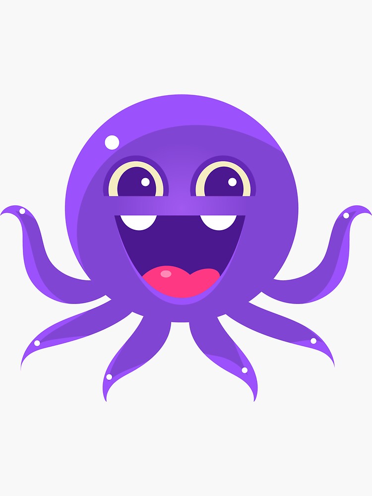 Ecstatic Funny Octopus Emoji Sticker For Sale By Topvectors Redbubble