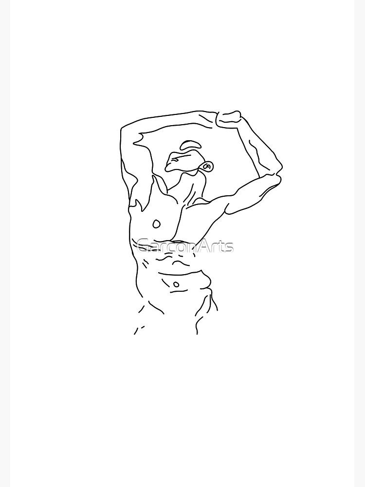 Nick Line Art Naked Man Line Art Printable Wall Art Art Print