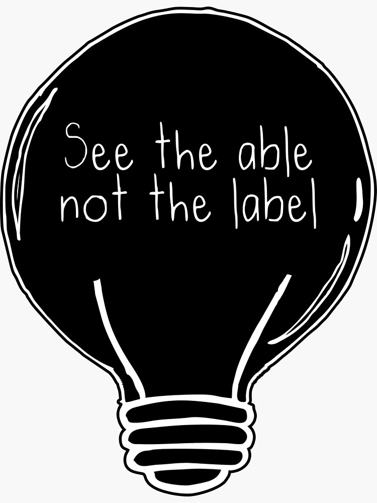 See The Able Not The Label Autism Awareness Light Bulb Sticker For