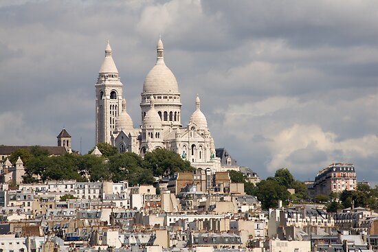 The Sacre Coeur church in Montmartre Paris France by Andrew Duke