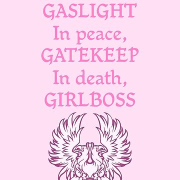 Grey Warden Gaslight Gatekeep Girlboss Pink Sticker For Sale By