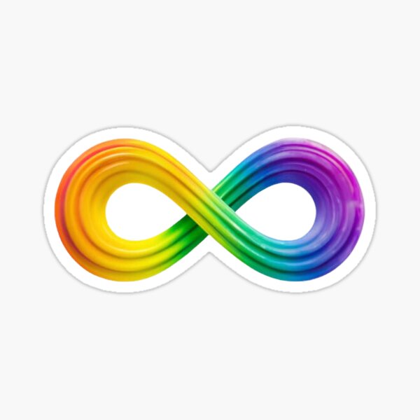 3D Rainbow Infinity Symbol For Autism Acceptance Awareness Sticker