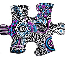 Fishy bubbles in a puzzle by Gudrun Eckleben