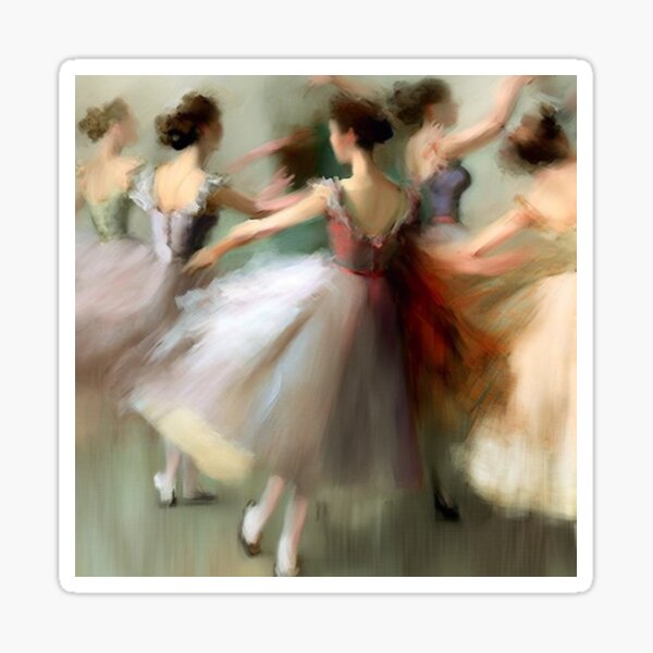 Painting Of Ballet Dancers Sticker For Sale By Peggieprints Redbubble