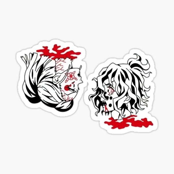 Daki And Gyutaro Sticker For Sale By Risanime Redbubble