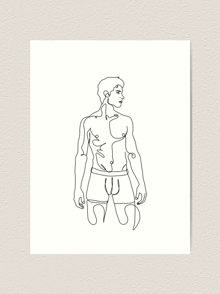 Shawn One Line Art Naked Man Line Art Printable Wall Art Art