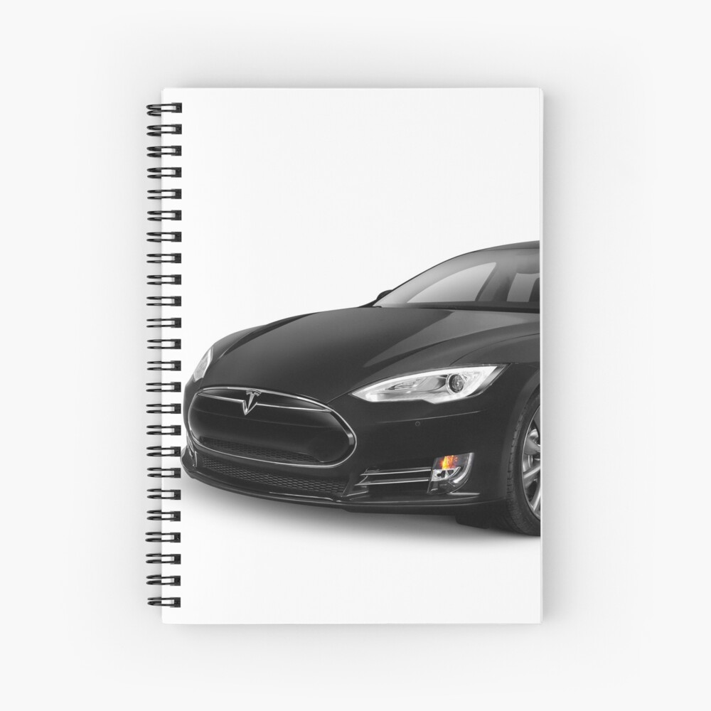 Black Tesla Model S Red Luxury Electric Car Art Photo Print Spiral