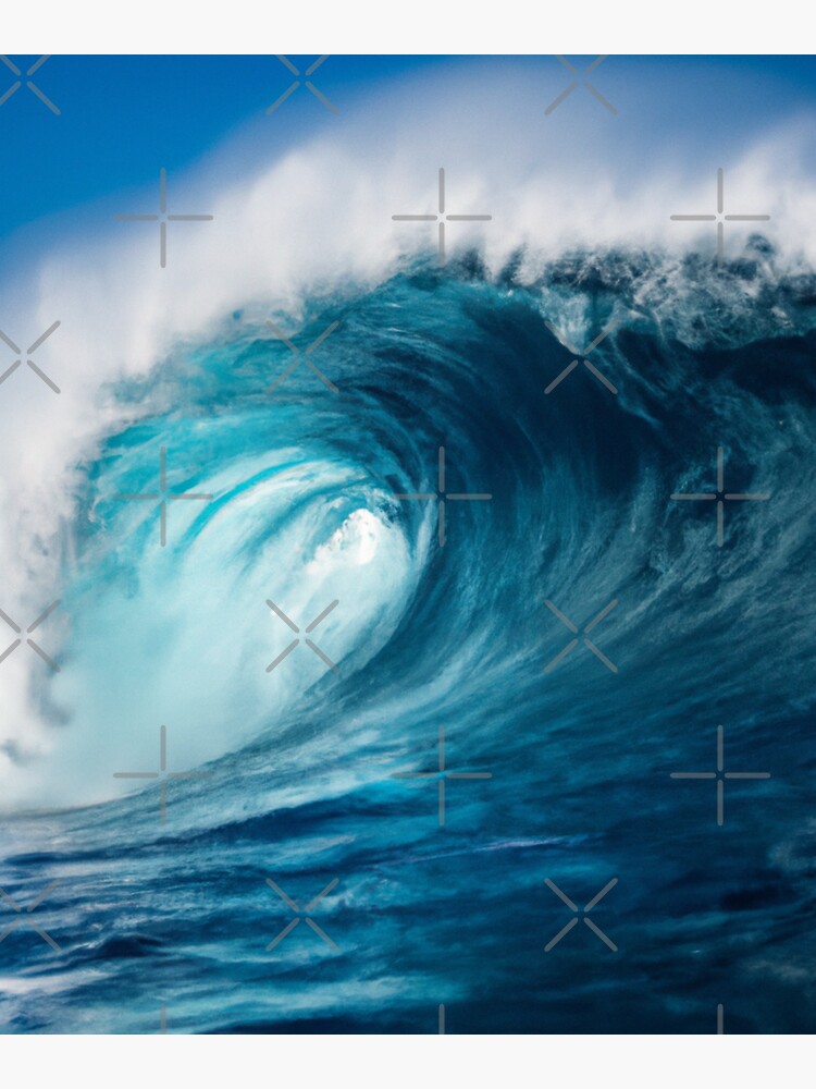 Blue Ocean Wave Sticker For Sale By Fentier Redbubble