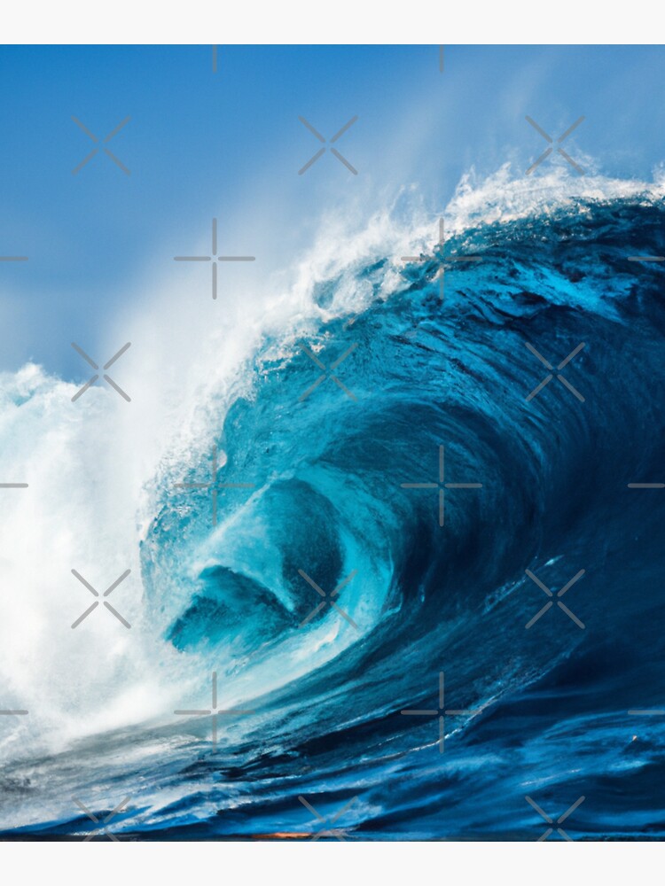 Blue Ocean Wave Sticker For Sale By Fentier Redbubble