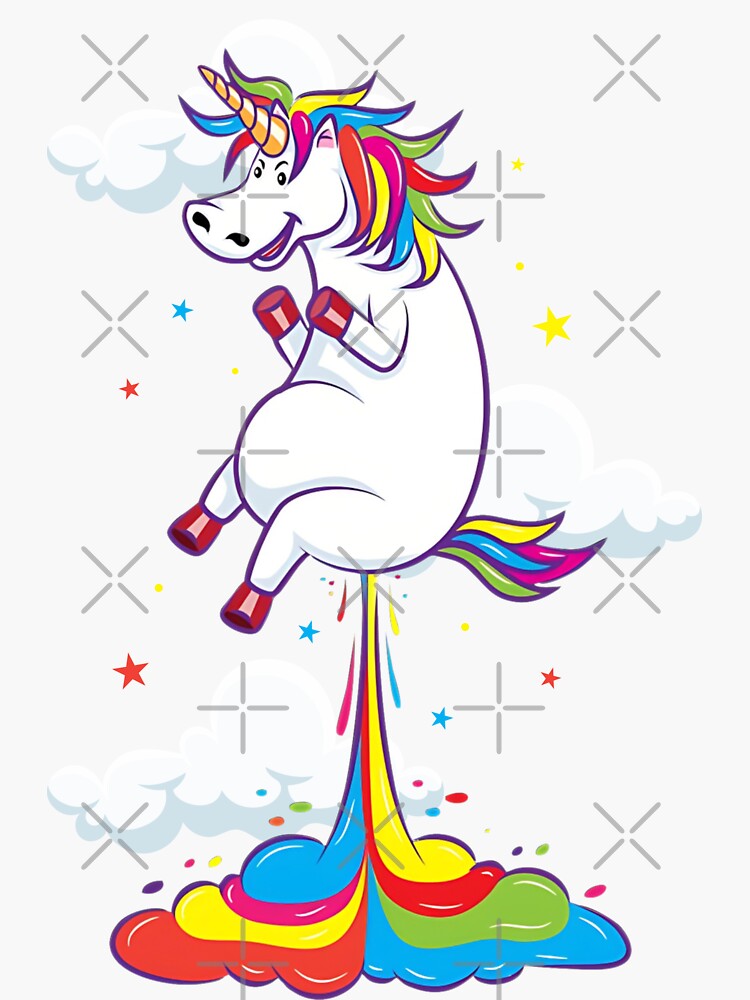 Unicorn Fart Rainbow Sticker For Sale By Segegehdang Redbubble