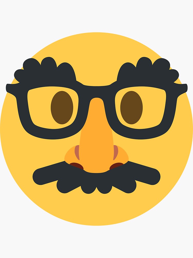 Disguised Face Emoji Sticker For Sale By Azurevertigo Redbubble