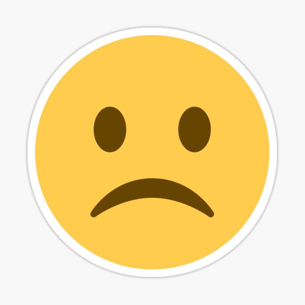 Frowning Face Emoji Sticker For Sale By Azurevertigo Redbubble