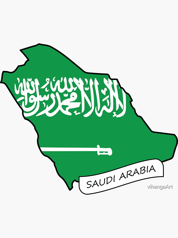 Saudi Arabia Flag Map Sticker For Sale By VihangaArt Redbubble