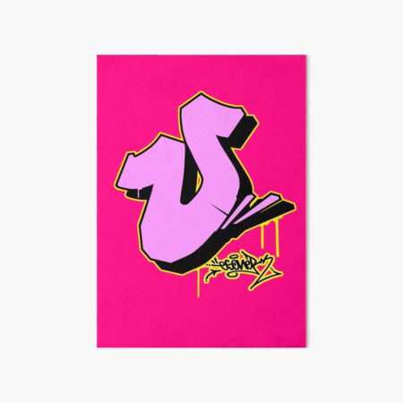 PINK LETTER U BY ESONE URBAN GRAFFITI STREET STYLE Art Board Print