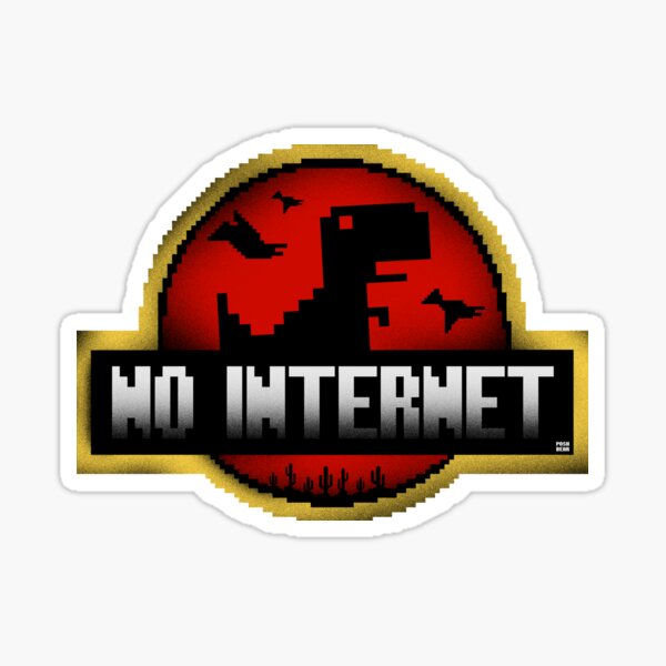 No Internet Dinosaur Game Sticker For Sale By Poshbear Redbubble