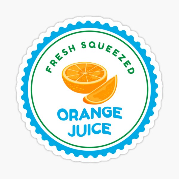 Fresh Orange Juice Sticker For Sale By Oiiii Redbubble