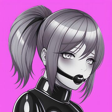 Hentai Girl Gagged And Blindfolded Pink Background Sticker For Sale By Bnm Redbubble