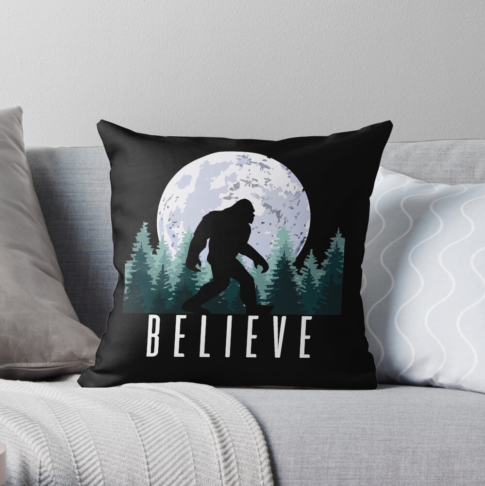 Bigfoot Believe Sasquatch Throw Pillow For Sale By Designeclipse