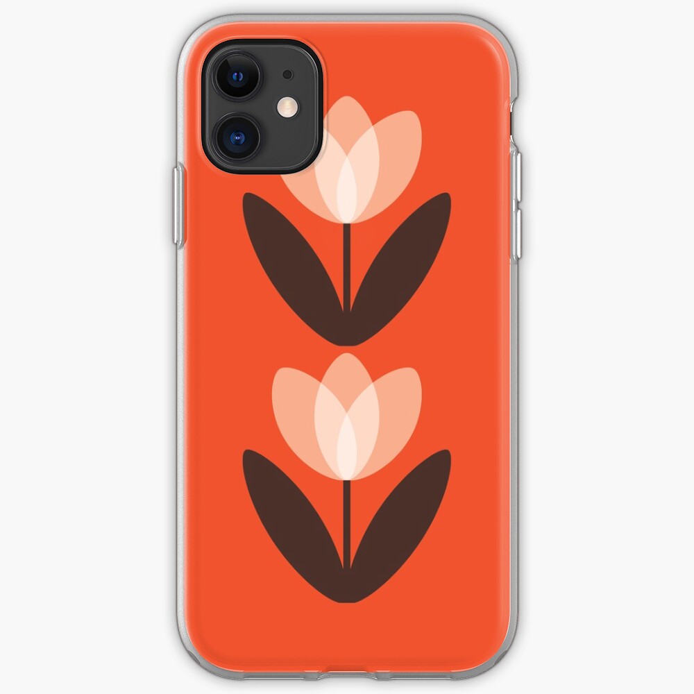 Tulip Phone Case In Coral Red IPhone Case Cover By SuzieLondon