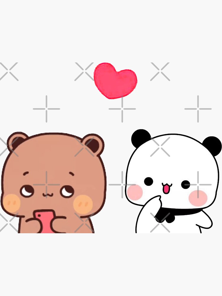 PANDA BEARS Bubu Dudu Love Sticker For Sale By Designaza Redbubble